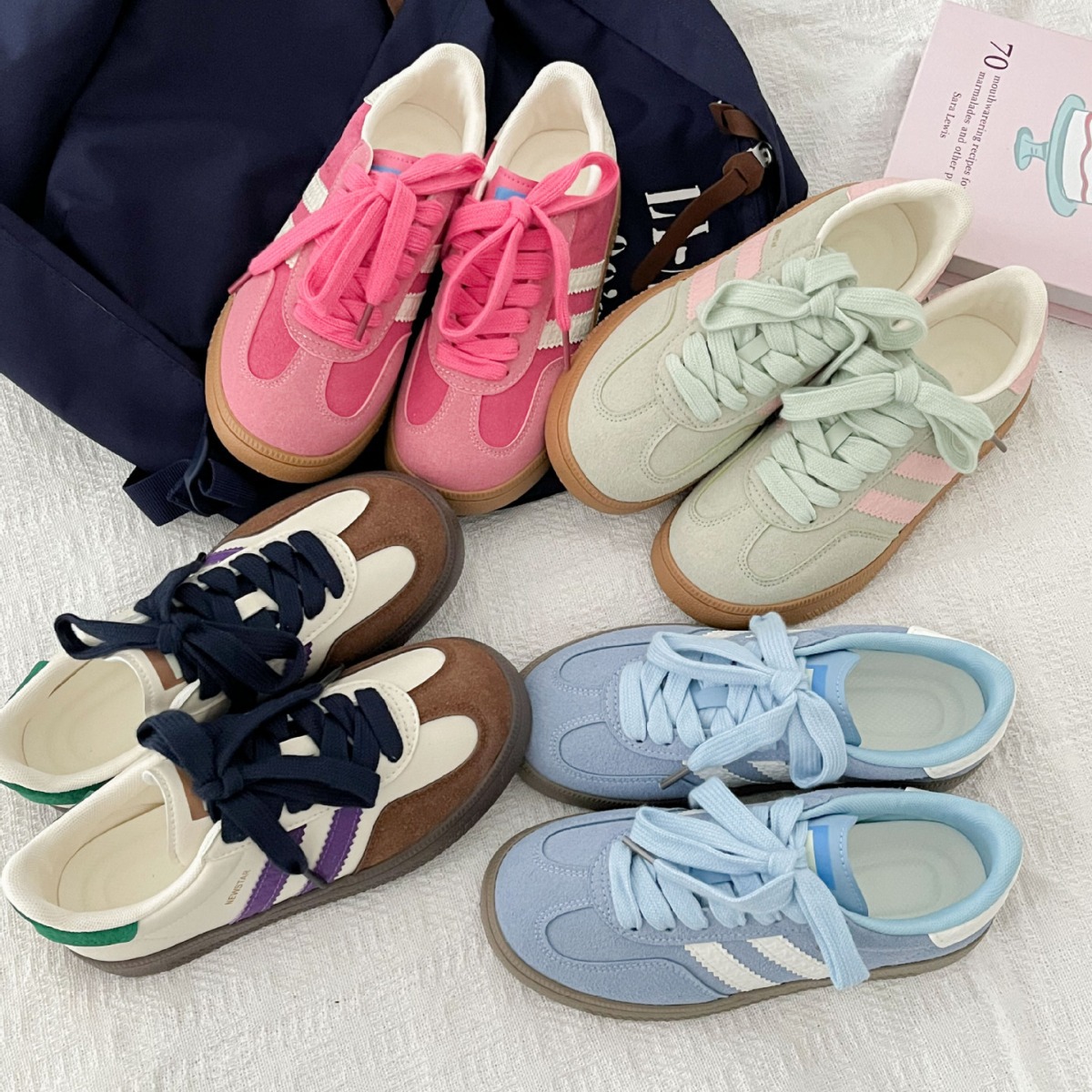 Sewing Net - Vintage-Sneaker für Damen, neue weiße Sneaker,
