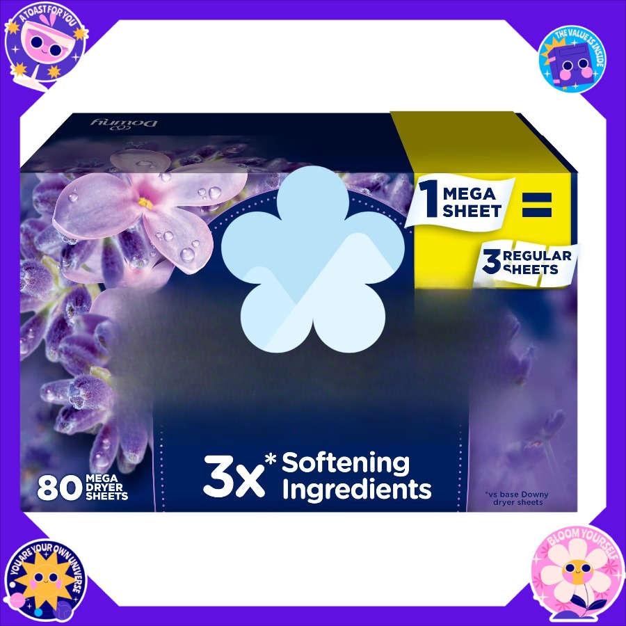 Fabric Softener Sheet - ICUTE-Downy Weichspüler-Trocknertücher, Beruhigende Lavendel- und Vanille-Duftinfusion,