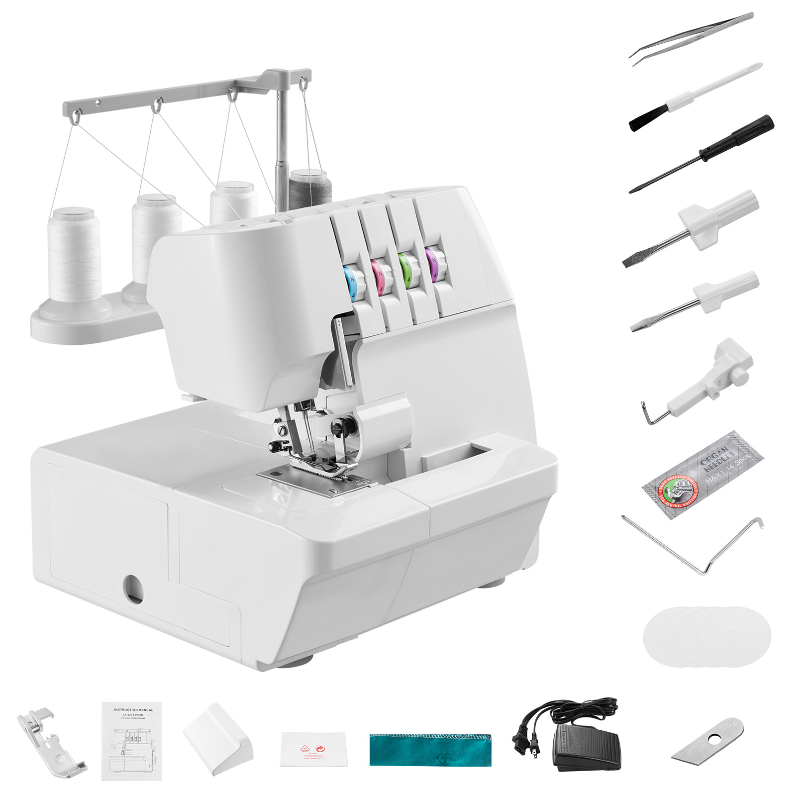 Sewing Machine Yarn - SucceBuy Serger Overlock-Nähmaschine 1250 Stiche pro