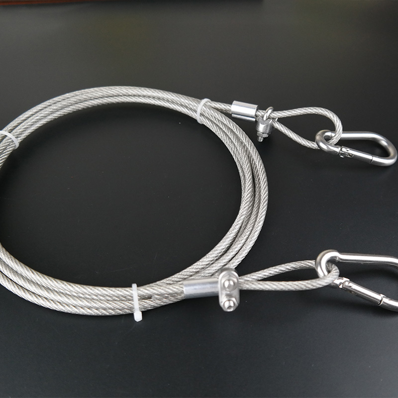 Hook Eye Fastener - PVC-beschichtete Edelstahl-Drahtseilschlinge, Kabelhubbaugruppen, Stofflinie mit stark