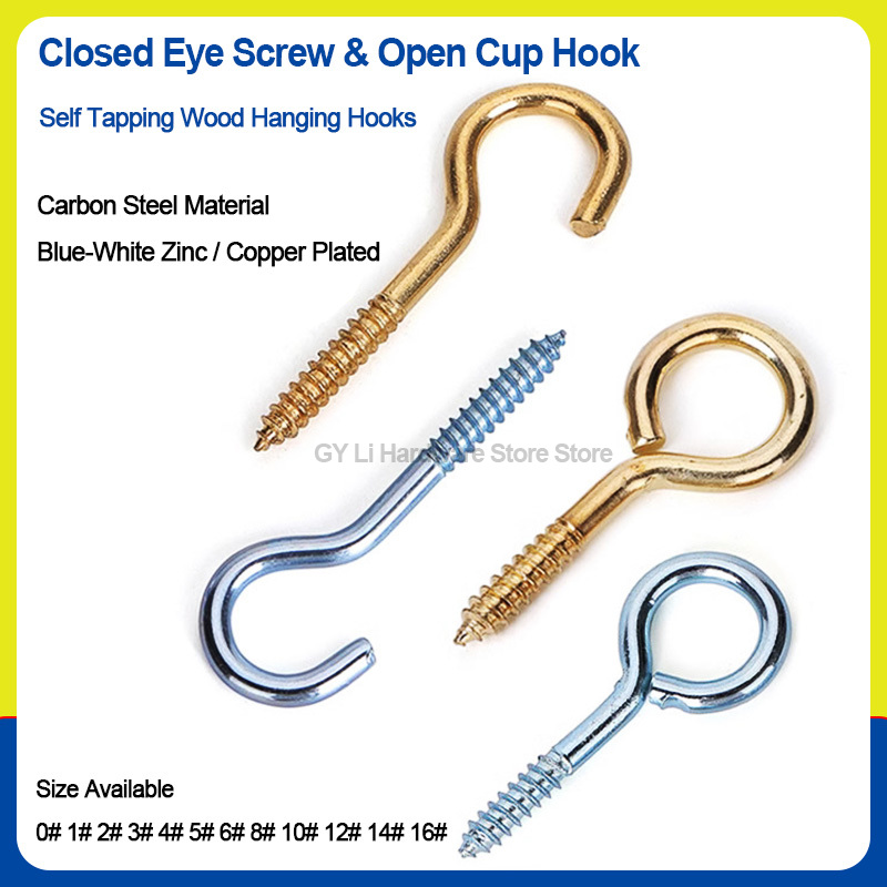 Hook Eye Fastener - Selbstschneidende geschlossene und offene Ösenschraubenhaken, blau-weiß