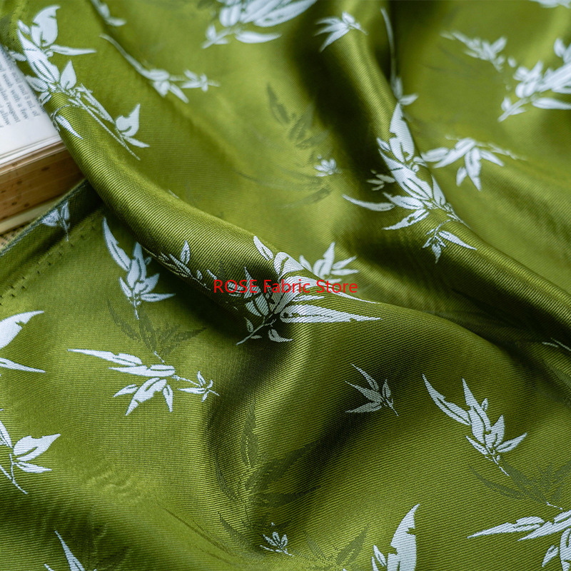 Sewing Vest - 1 Meter chinesischer Stil, grünes Bambusblatt,
