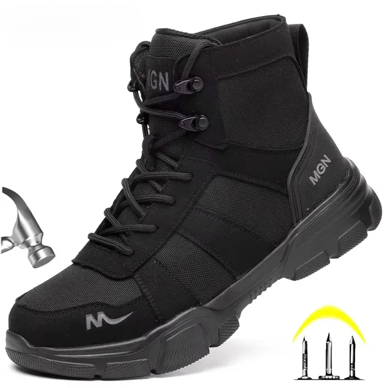 Sewing Cloth - Arbeitsstiefel Unzerstörbare Herren-Sicherheitsschuhe Stahlkappenschuhe Anti-Smashing-Arbeitsstiefel Schutzschuhe