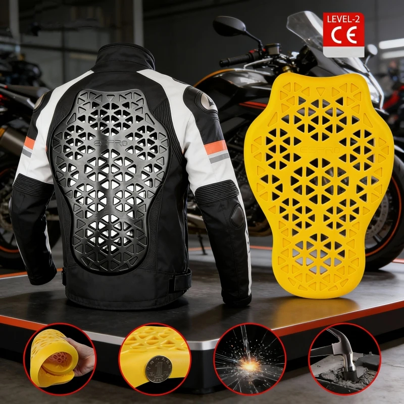 Shoulder Pad Set In - Motorrad-Schutzausrüstungsset: Rücken-, Schulter-, Ellbogenschützer, 5 Stück;