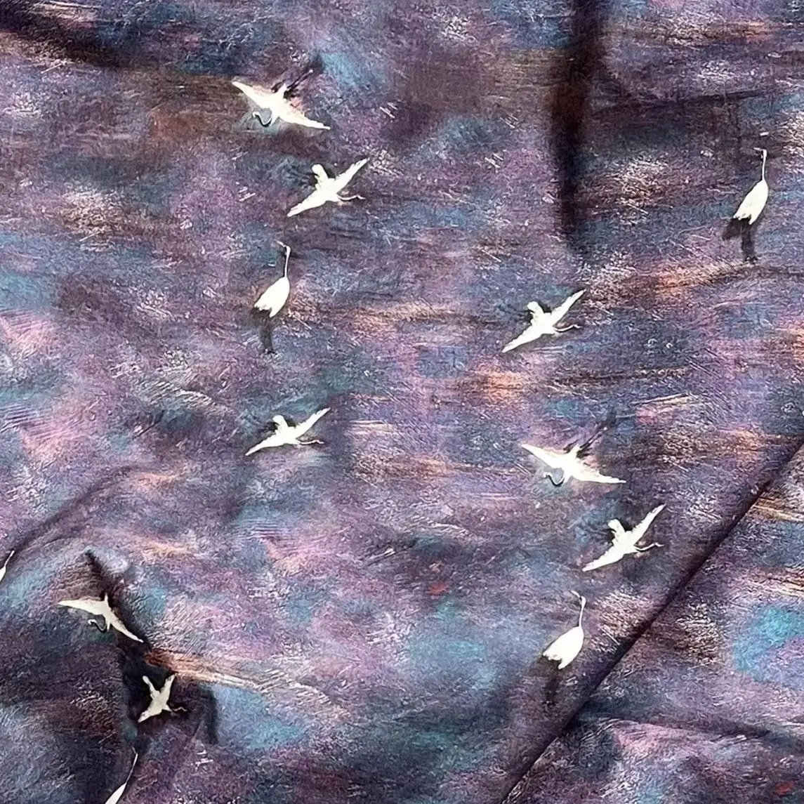 Sewing Tie Dye - Violettes Asuka Ölgemälde Batik 100% Baumwollstoff
