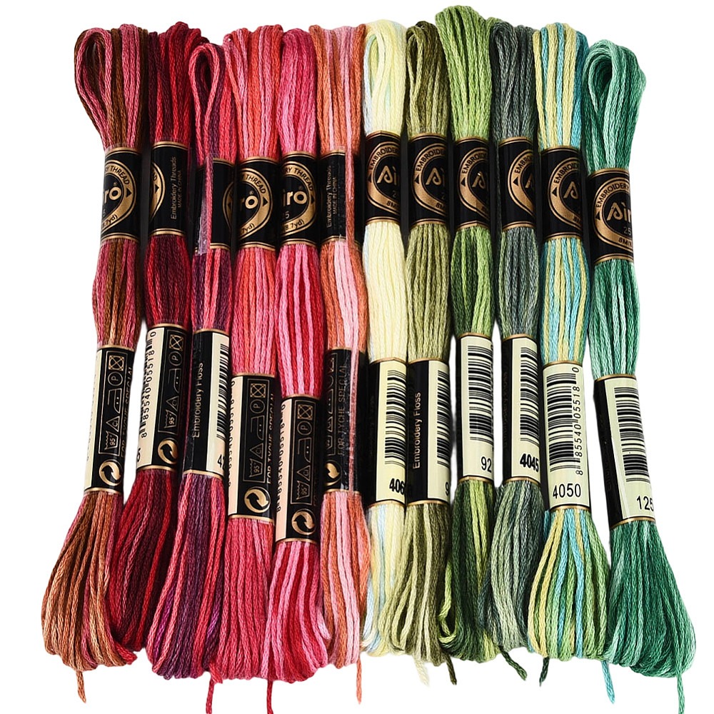 Embroidery Floss Thread - 105 Yards Stickgarn 6-fädig Meliertes Freundschaftsgarn