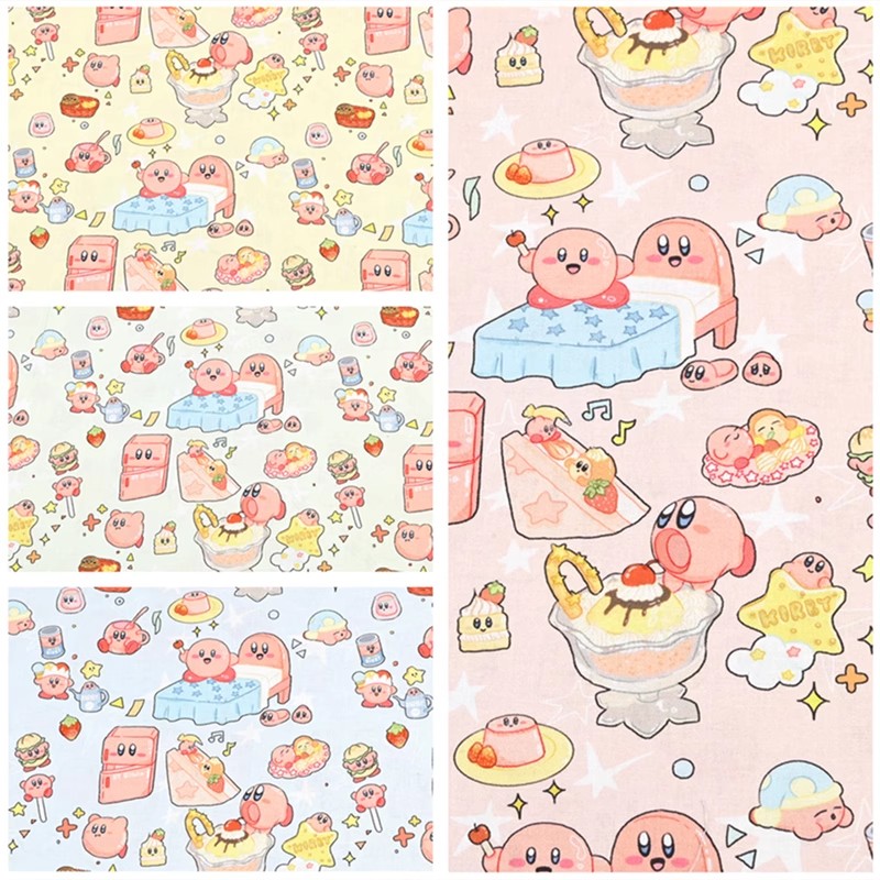 Sewing Textiles - Cartoon Kirby 100er Baumwollstoff, Nähmaterial für