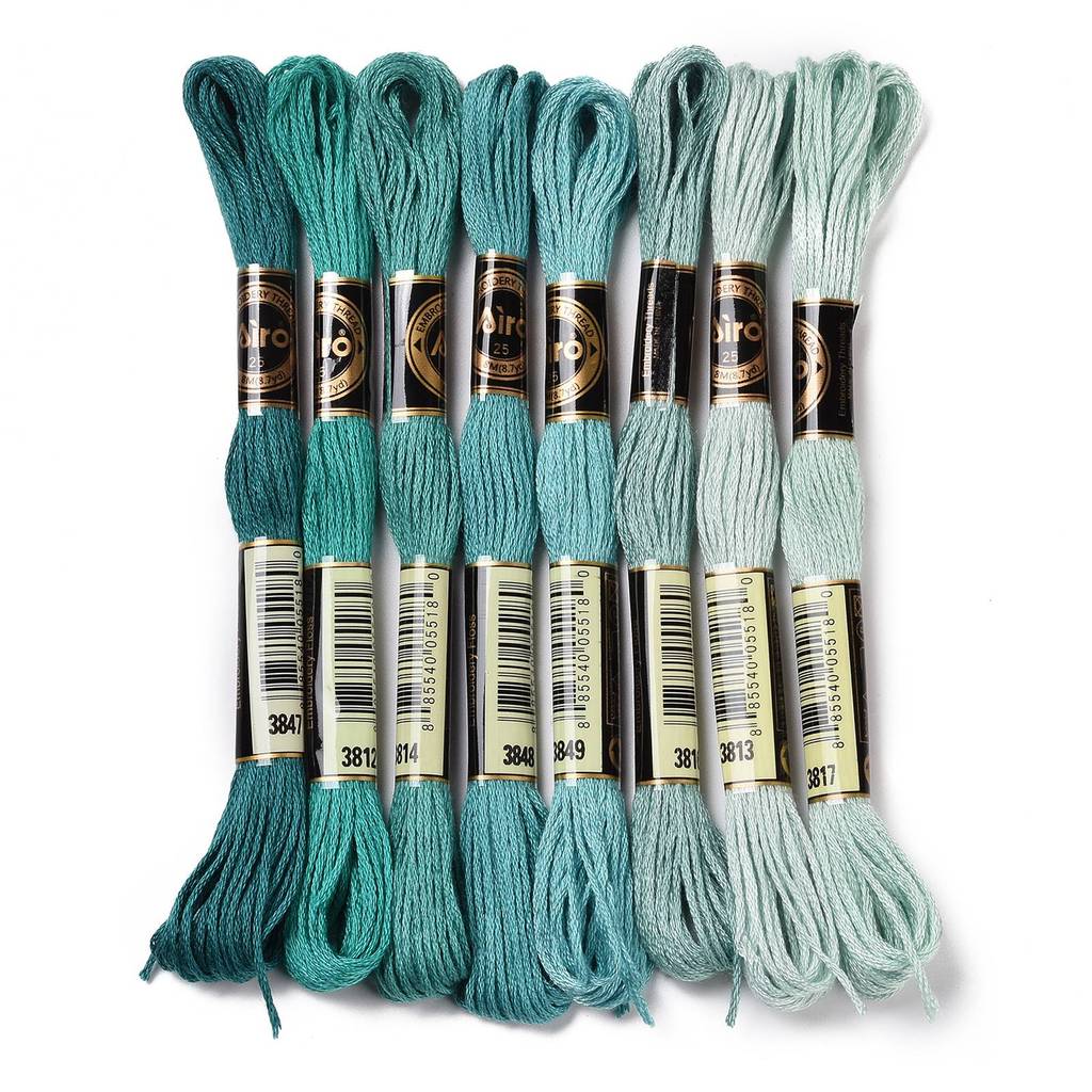 Embroidery Floss Thread - 1 Set 8 Stränge 0,5mm 6-fädiger