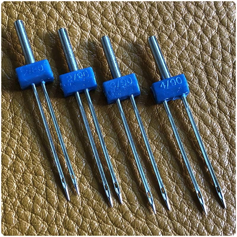 Twin Needle Stretch - Doppelnadeln 2/3/4 mm Doppel-Oberfaden-Sticknadeln Häkelnadel für
