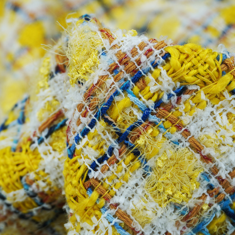 Lebhaft gestylter gelber mehrf – Sewing Tweed Fabric Bewertung und Preis