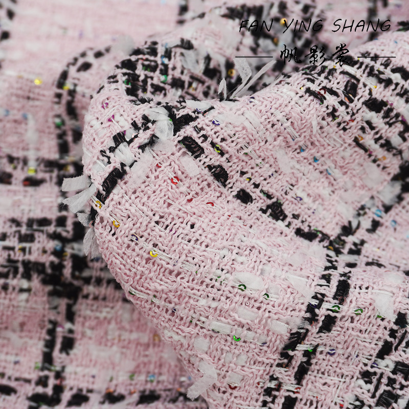 Rosa klassischer großer karier – Sewing Tweed Fabric Bewertung und Preis