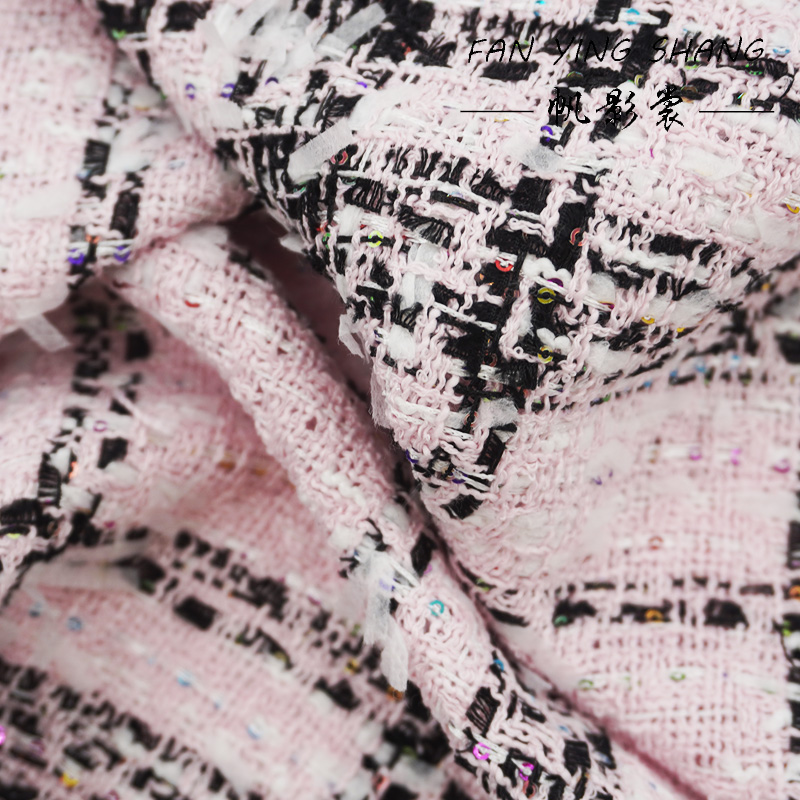 Rosa klassischer großer karier – Sewing Tweed Fabric Bewertung und Preis