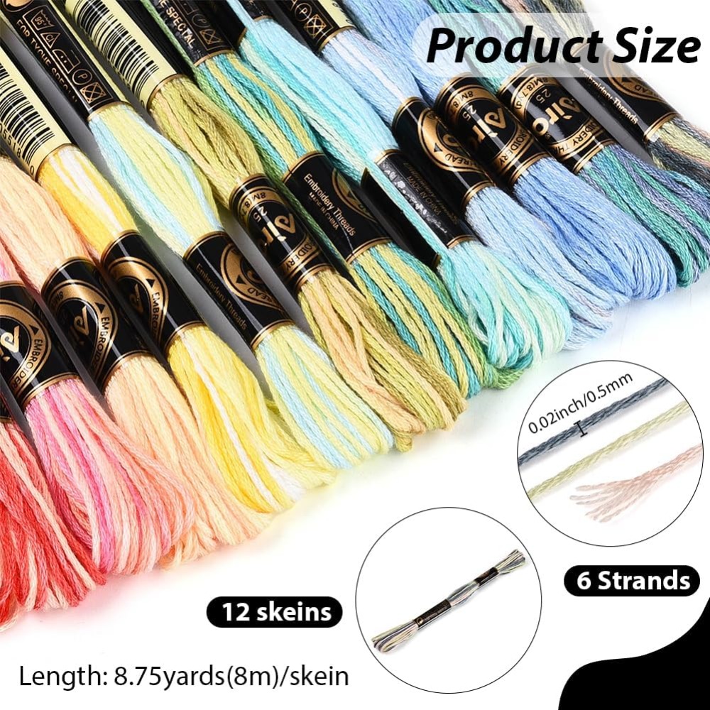 12 Stränge 105 Yards 6-fädiger – Embroidery Floss Thread Bewertung und Preis