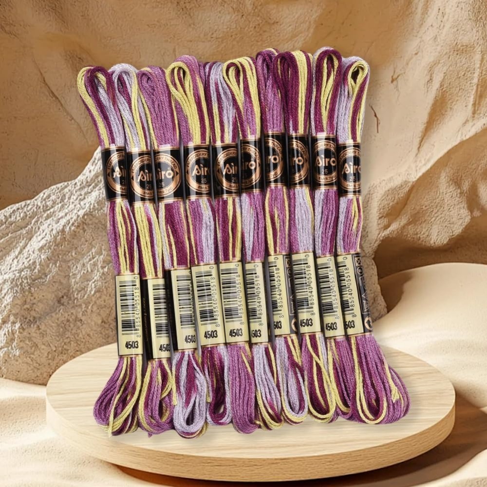 6-strängige lila bunte Stickga – Embroidery Floss Thread Bewertung und Preis