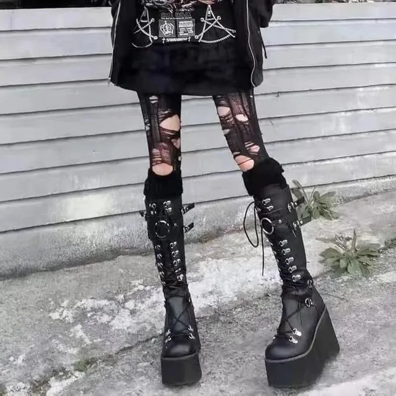 Punk Gothic Plattform Stiefel  – Sewing Cloth Bewertung und Preis