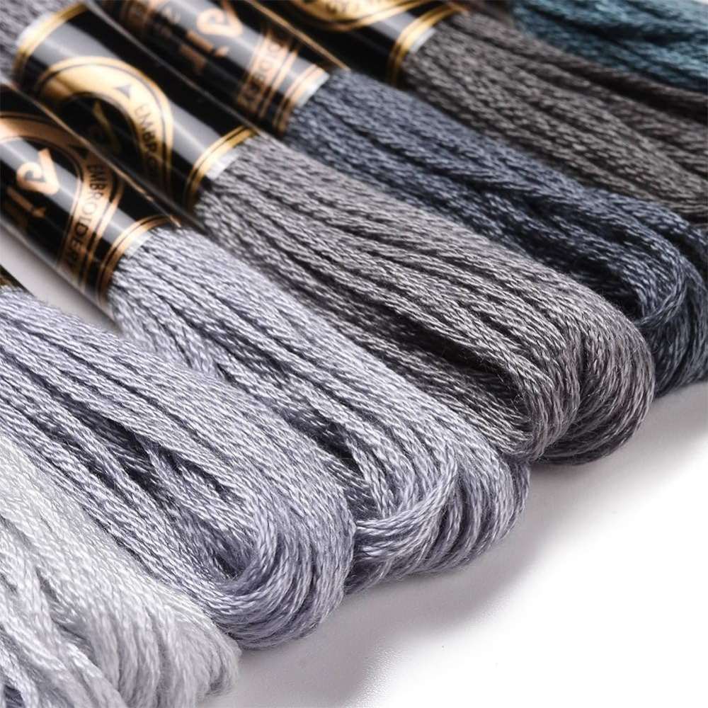8 Stränge, 70 Yards, graue Fre – Embroidery Floss Thread Bewertung und Preis