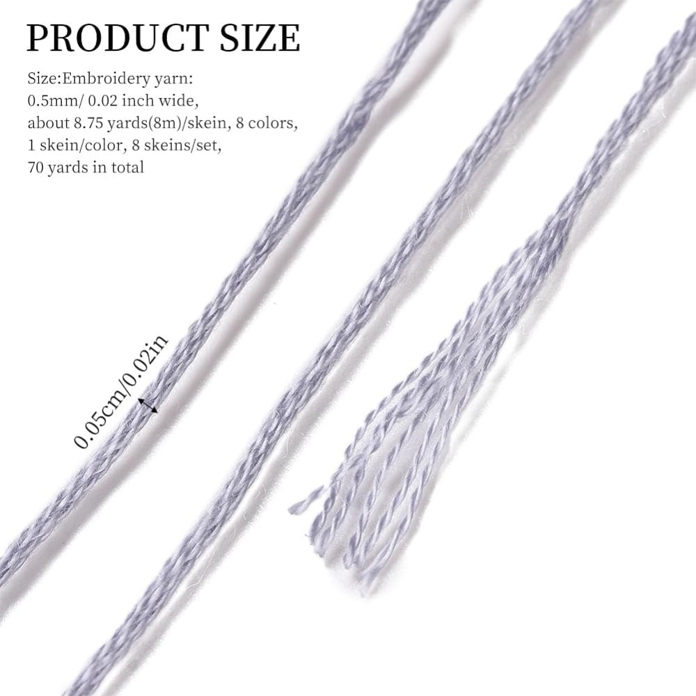 8 Stränge, 70 Yards, graue Fre – Embroidery Floss Thread Bewertung und Preis