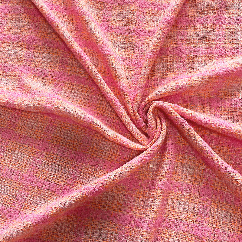 Rosa und orangefarbenes Gitter – Sewing Tweed Fabric Bewertung und Preis