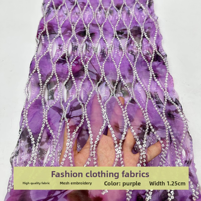 Mesh-Chiffon-Stoff mit Perlen- – Sewing Tie Dye Bewertung und Preis
