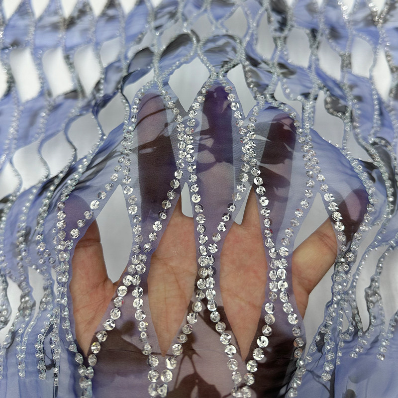 Mesh-Chiffon-Stoff mit Perlen- – Sewing Tie Dye Bewertung und Preis