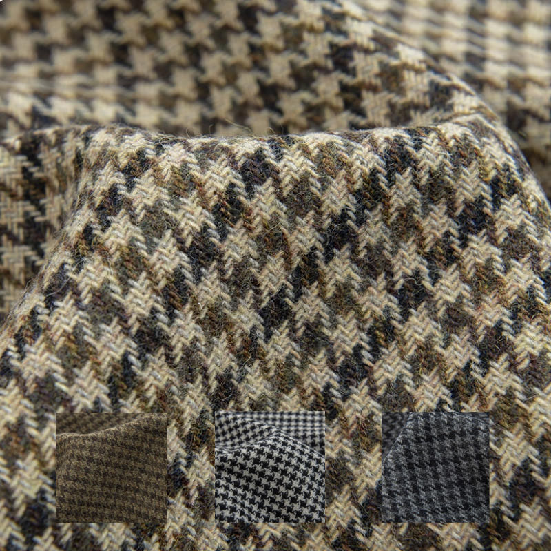 Heller Kaffee, kleiner Hahnent – Sewing Tweed Fabric Bewertung und Preis