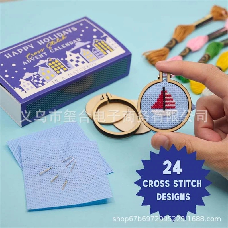 24 Tage Countdown-Kreuzstich-A – Embroidery Floss Thread Bewertung und Preis